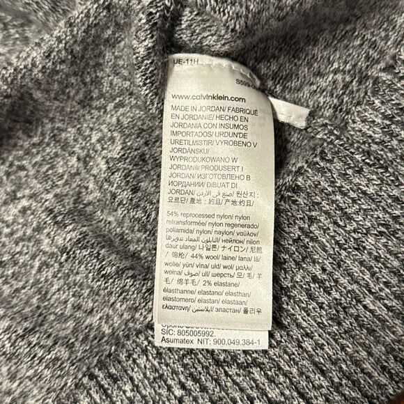 Calvin Klein Heathered Grey Wool Blend Sweater Men’s US Small Crewneck - Picture 6 of 7